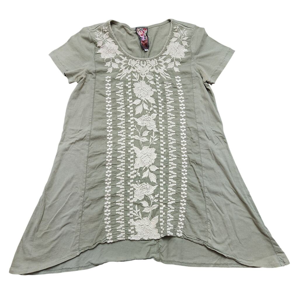 Johnny Was Letty Embroidered Tee Size Small